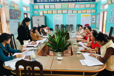 CHI BỘ TRƯỜNG MẦM NON MỸ TRUNG TỔ CHỨC HỘI NGHỊ KIỂM ĐIỂM, ĐÁNH GIÁ VÀ XẾP LOẠI CHẤT LƯỢNG TẬP THỂ, CÁ NHÂN ĐẢNG VIÊN NĂM 2025